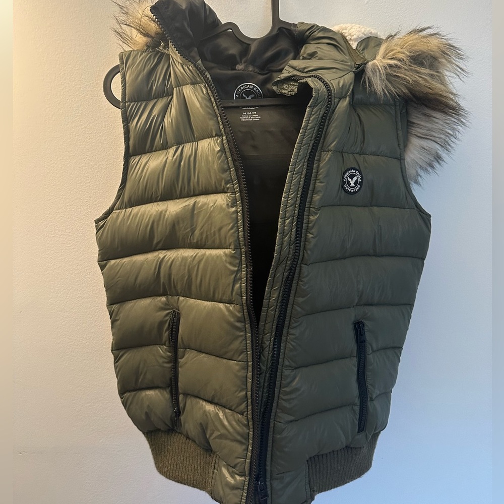 Women’s American Eagle Jacket Vest Green